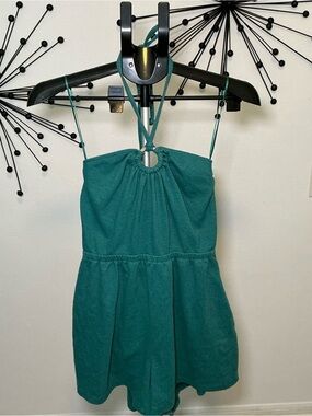 Old Navy Teal Halter Romper Shorts Size Small